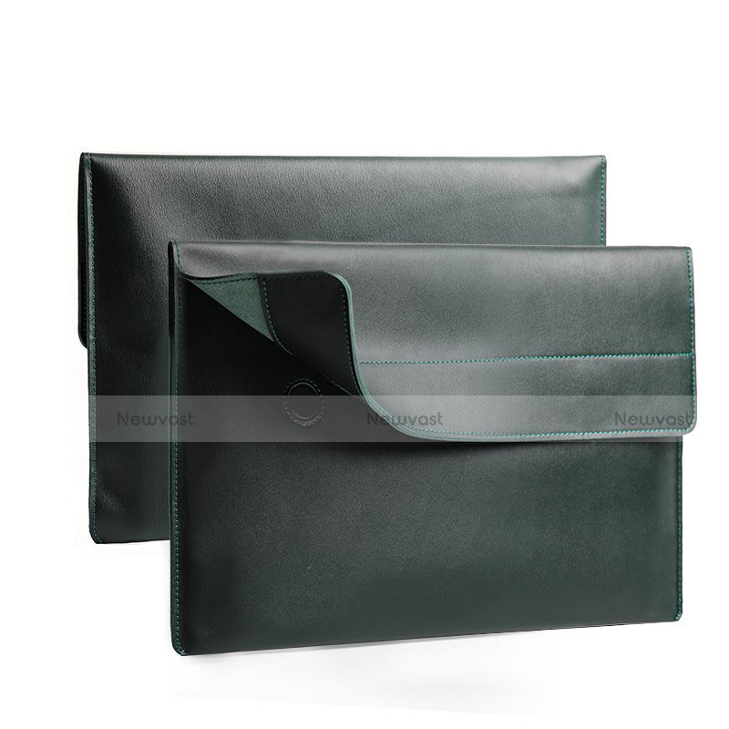 Sleeve Velvet Bag Leather Case Pocket L11 for Apple MacBook Air 13.3 inch (2018) Green