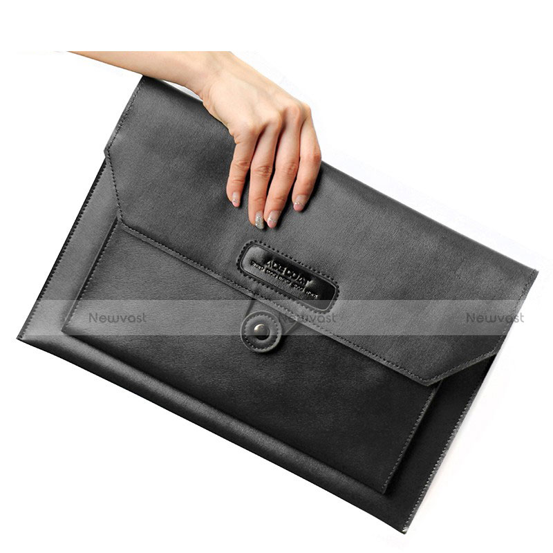 Sleeve Velvet Bag Leather Case Pocket L12 for Apple MacBook Air 13 inch (2020) Black