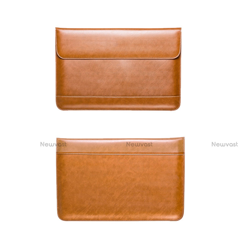 Sleeve Velvet Bag Leather Case Pocket L14 for Apple MacBook Air 11 inch Brown