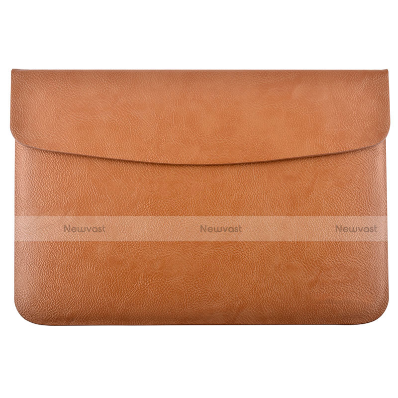 Sleeve Velvet Bag Leather Case Pocket L15 for Apple MacBook Air 13.3 inch (2018) Orange