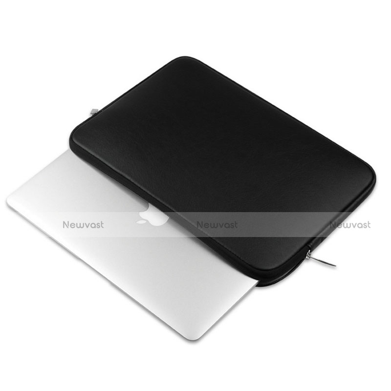 Sleeve Velvet Bag Leather Case Pocket L16 for Apple MacBook 12 inch Black