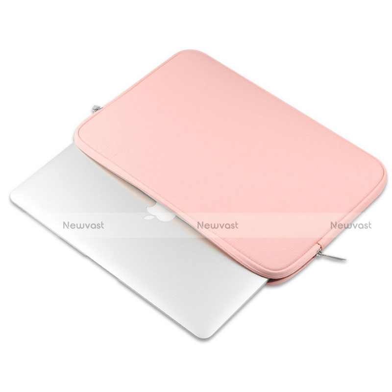 Sleeve Velvet Bag Leather Case Pocket L16 for Apple MacBook Air 13 inch (2020) Pink