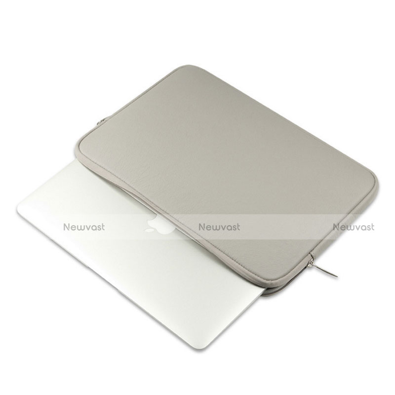 Sleeve Velvet Bag Leather Case Pocket L16 for Apple MacBook Pro 13 inch (2020) Gray