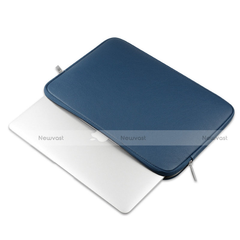 Sleeve Velvet Bag Leather Case Pocket L16 for Apple MacBook Pro 15 inch Blue