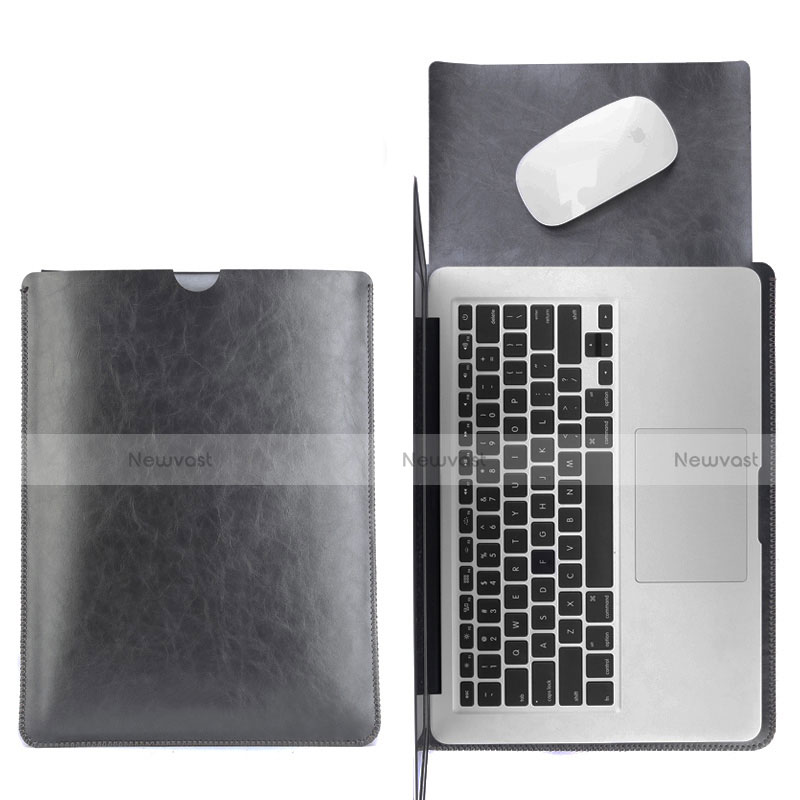 Sleeve Velvet Bag Leather Case Pocket L17 for Apple MacBook 12 inch Black