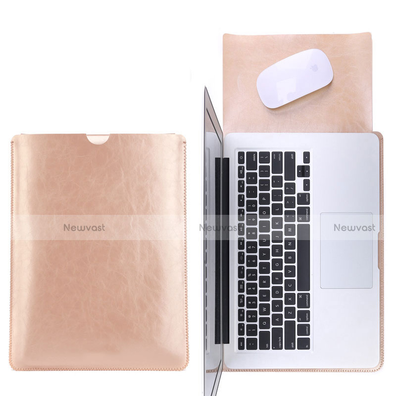 Sleeve Velvet Bag Leather Case Pocket L17 for Apple MacBook Air 13.3 inch (2018) Gold