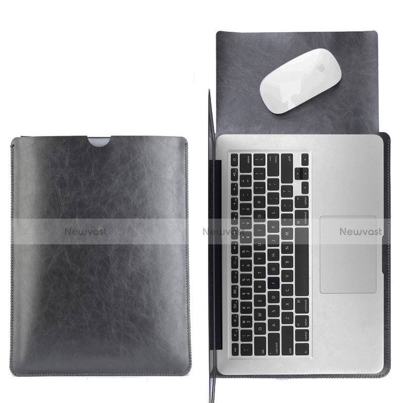 Sleeve Velvet Bag Leather Case Pocket L17 for Apple MacBook Pro 13 inch Black