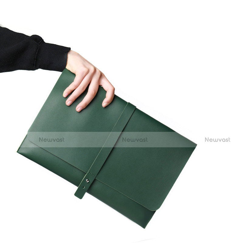 Sleeve Velvet Bag Leather Case Pocket L18 for Apple MacBook Pro 13 inch Green