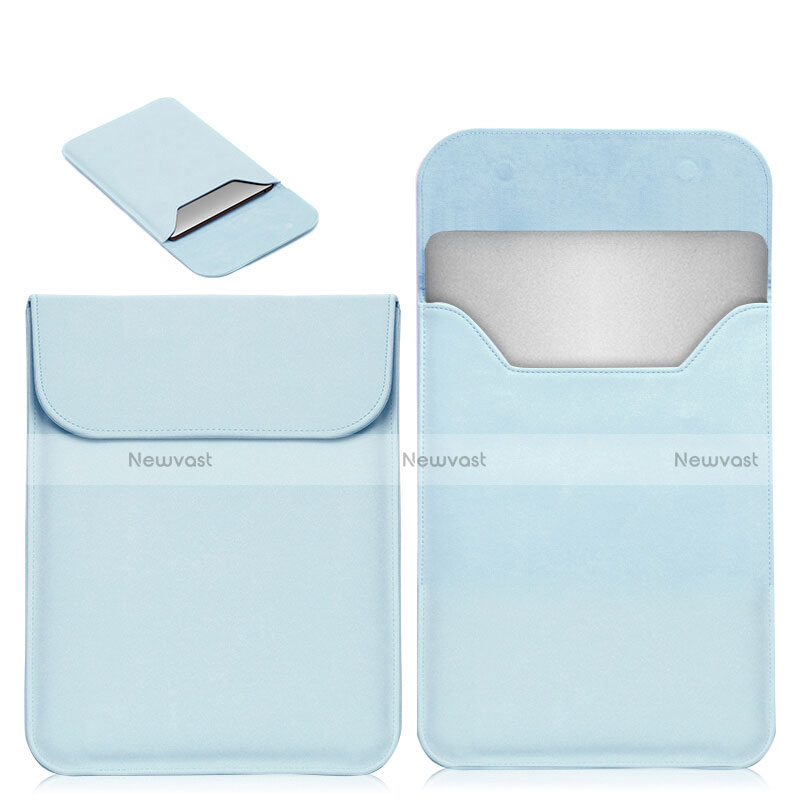 Sleeve Velvet Bag Leather Case Pocket L19 for Apple MacBook 12 inch Sky Blue