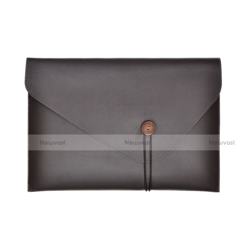 Sleeve Velvet Bag Leather Case Pocket L22 for Apple MacBook Air 13.3 inch (2018) Brown
