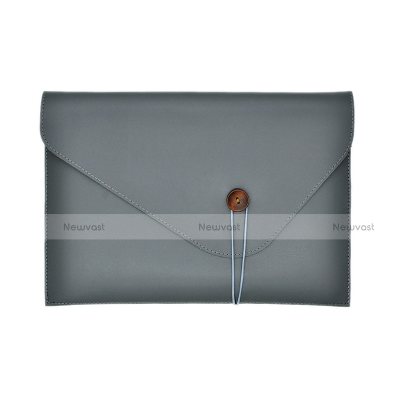 Sleeve Velvet Bag Leather Case Pocket L22 for Apple MacBook Pro 13 inch Gray