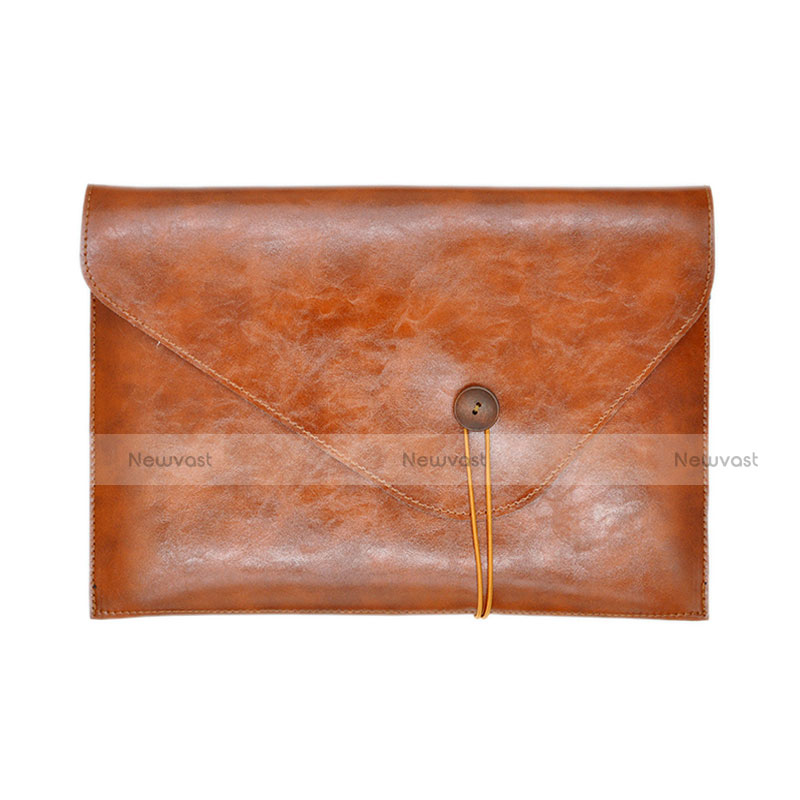 Sleeve Velvet Bag Leather Case Pocket L23 for Apple MacBook Pro 13 inch Brown