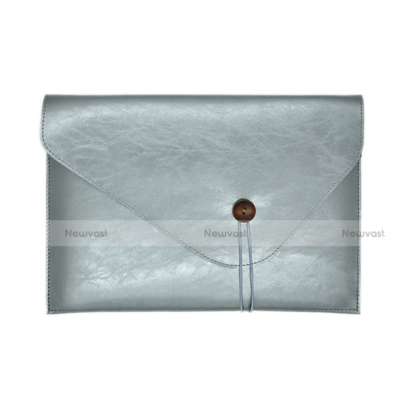 Sleeve Velvet Bag Leather Case Pocket L23 for Apple MacBook Pro 13 inch Silver