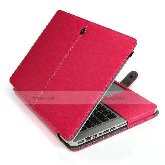 Sleeve Velvet Bag Leather Case Pocket L24 for Apple MacBook 12 inch Hot Pink