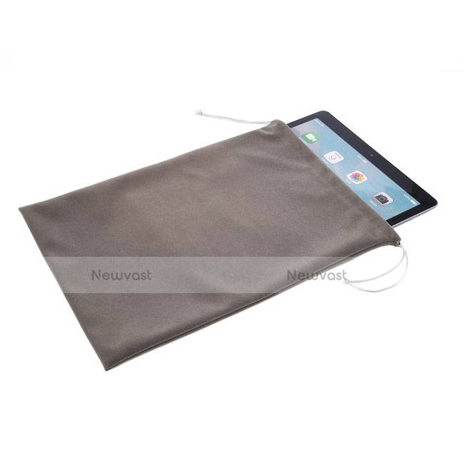 Sleeve Velvet Bag Slip Pouch for Apple iPad 4 Gray
