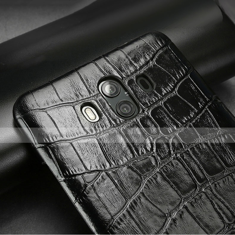 Soft Luxury Crocodile Leather Snap On Case for Huawei Mate 10 Black
