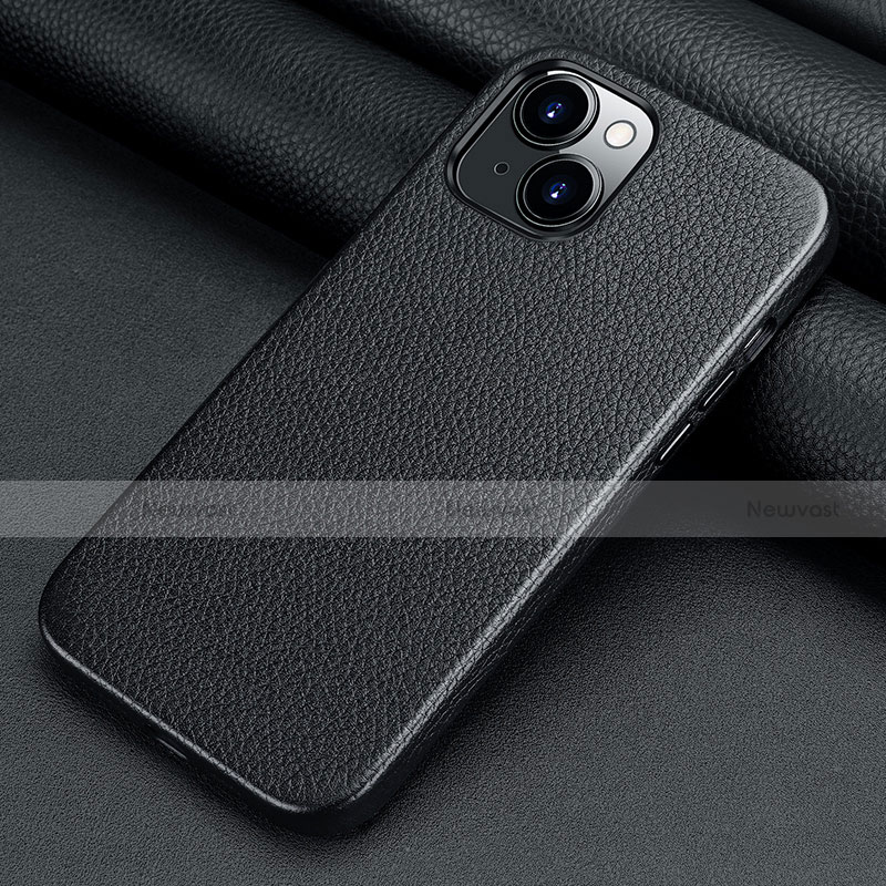 Soft Luxury Leather Snap On Case Cover A09 for Apple iPhone 13 Mini Black