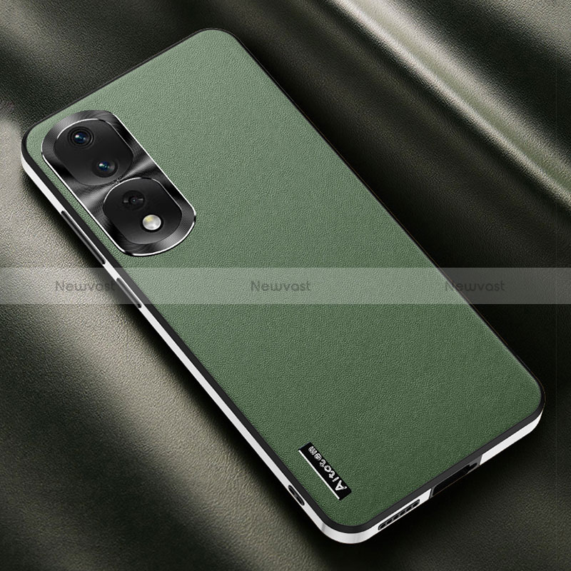 Soft Luxury Leather Snap On Case Cover AT2 for Huawei Honor 90 Pro 5G Green
