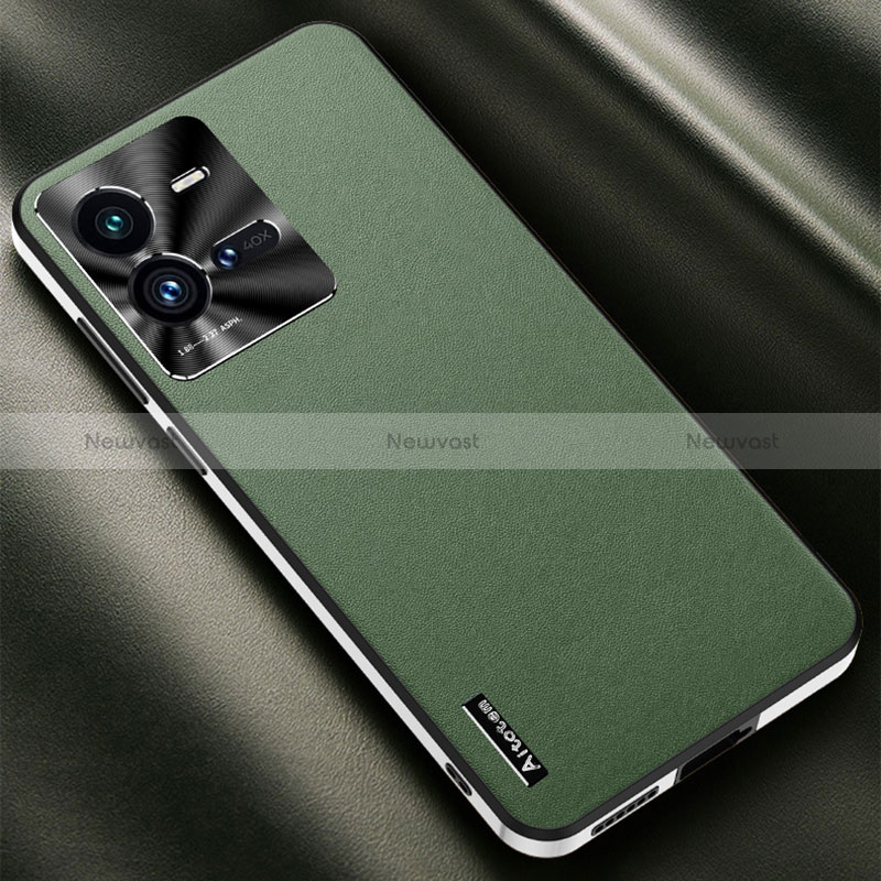 Soft Luxury Leather Snap On Case Cover AT2 for Vivo iQOO 10 Pro 5G