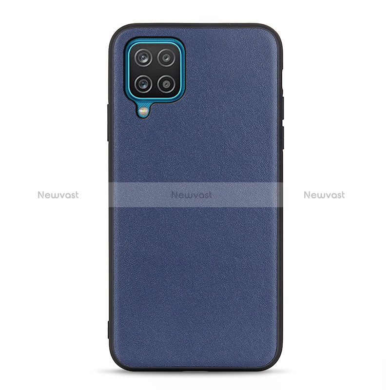 Soft Luxury Leather Snap On Case Cover B01H for Samsung Galaxy A12 Nacho Blue