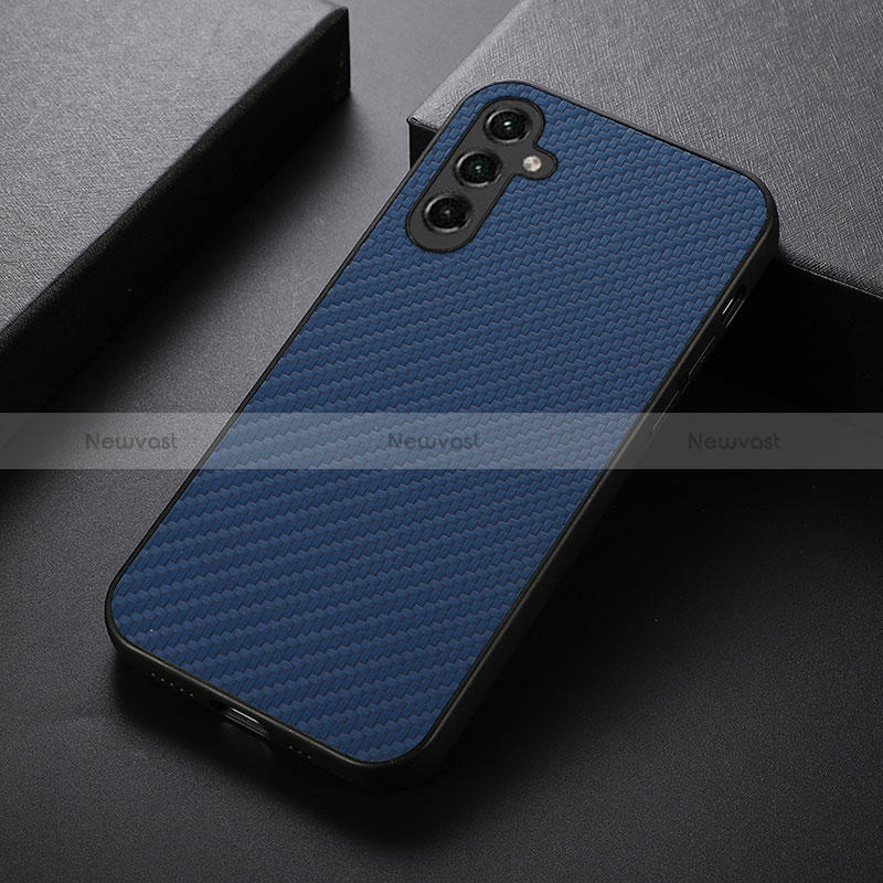 Soft Luxury Leather Snap On Case Cover B01H for Samsung Galaxy A14 5G Blue