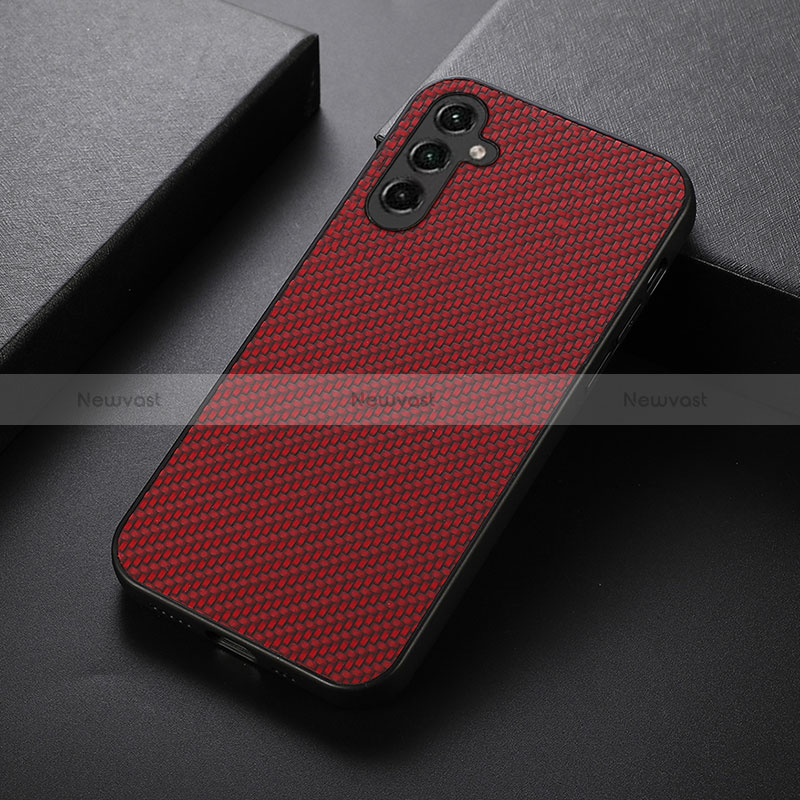 Soft Luxury Leather Snap On Case Cover B01H for Samsung Galaxy A14 5G Red