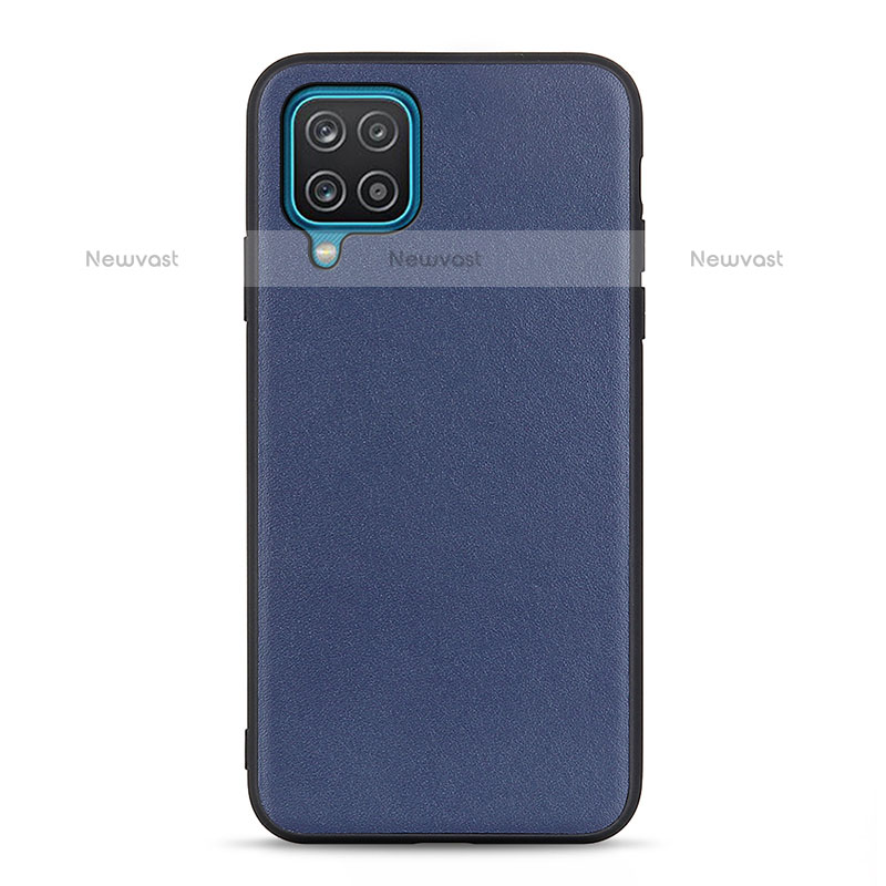 Soft Luxury Leather Snap On Case Cover B01H for Samsung Galaxy F12 Blue