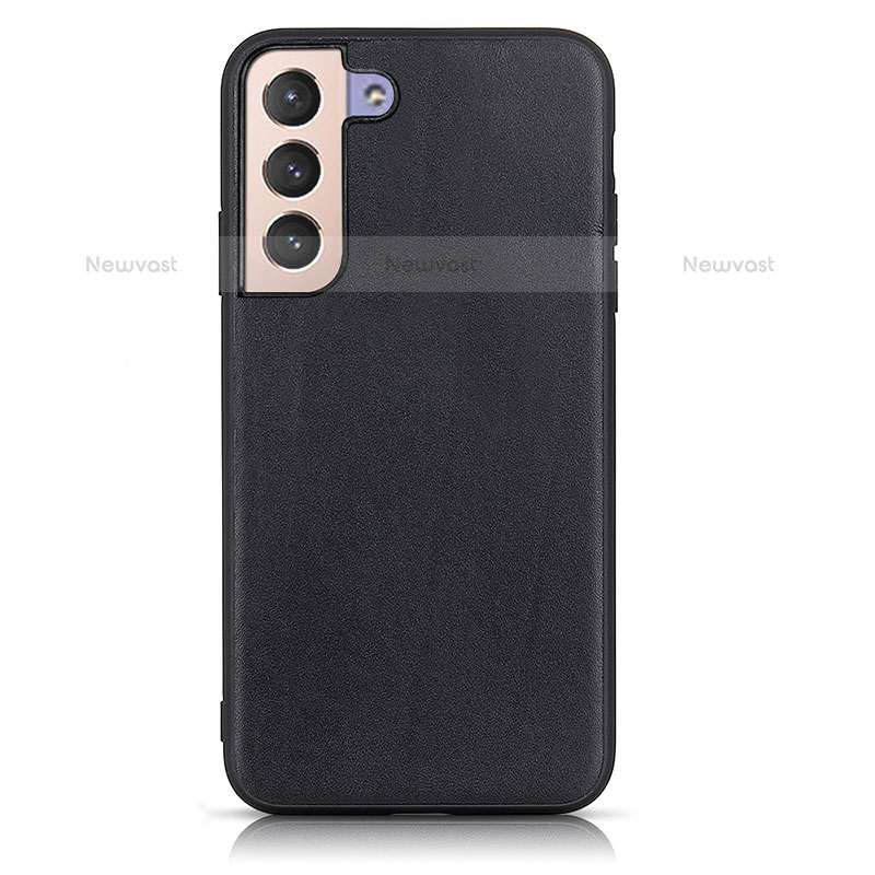 Soft Luxury Leather Snap On Case Cover B01H for Samsung Galaxy S21 FE 5G Black