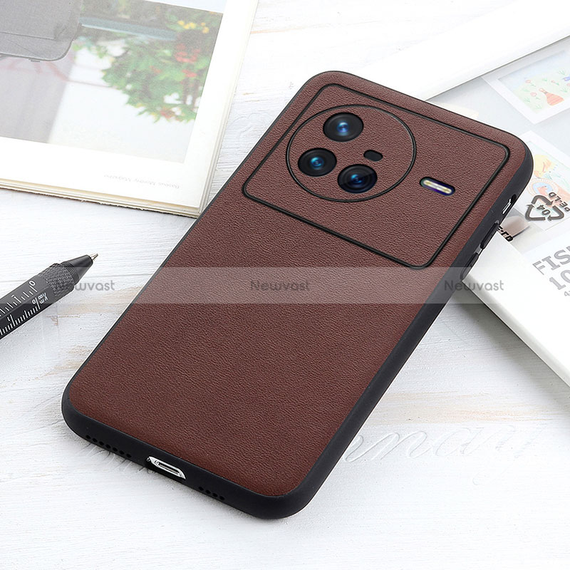 Soft Luxury Leather Snap On Case Cover B01H for Vivo X80 5G