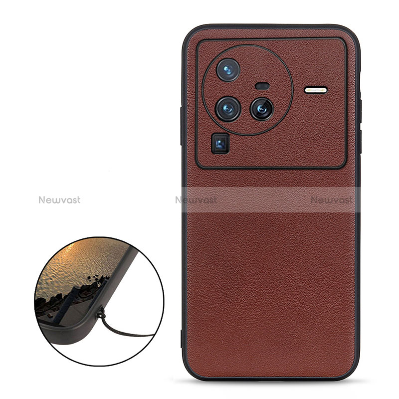 Soft Luxury Leather Snap On Case Cover B01H for Vivo X80 Pro 5G
