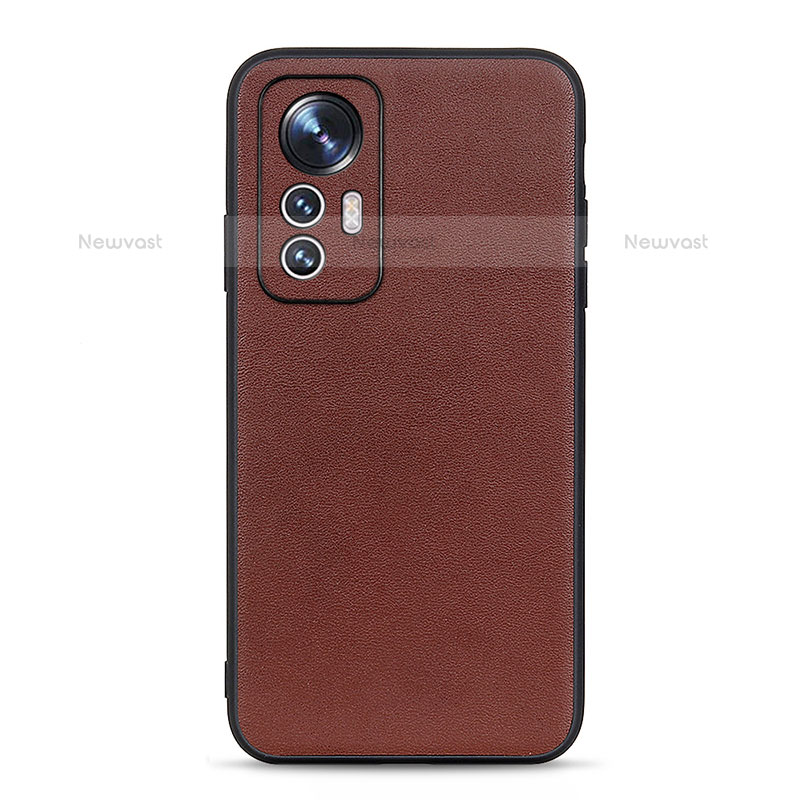 Soft Luxury Leather Snap On Case Cover B01H for Xiaomi Mi 12 Lite 5G Brown