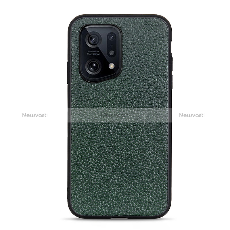 Soft Luxury Leather Snap On Case Cover B02H for Oppo Find X5 5G