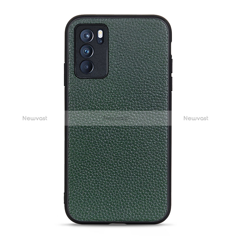 Soft Luxury Leather Snap On Case Cover B02H for Oppo Reno6 Pro 5G India