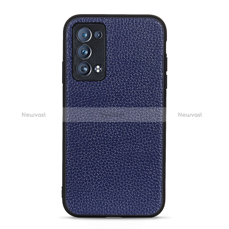 Soft Luxury Leather Snap On Case Cover B02H for Oppo Reno6 Pro+ Plus 5G