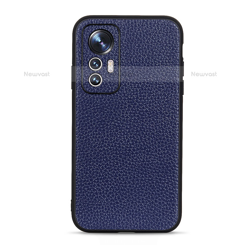 Soft Luxury Leather Snap On Case Cover B02H for Xiaomi Mi 12 Lite 5G Blue