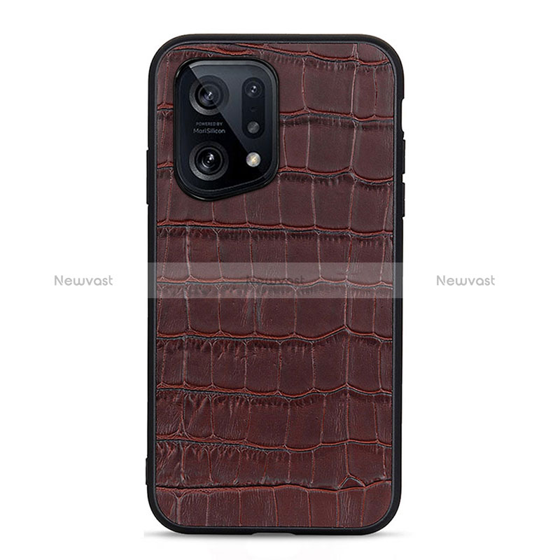 Soft Luxury Leather Snap On Case Cover B04H for Oppo Find X5 5G