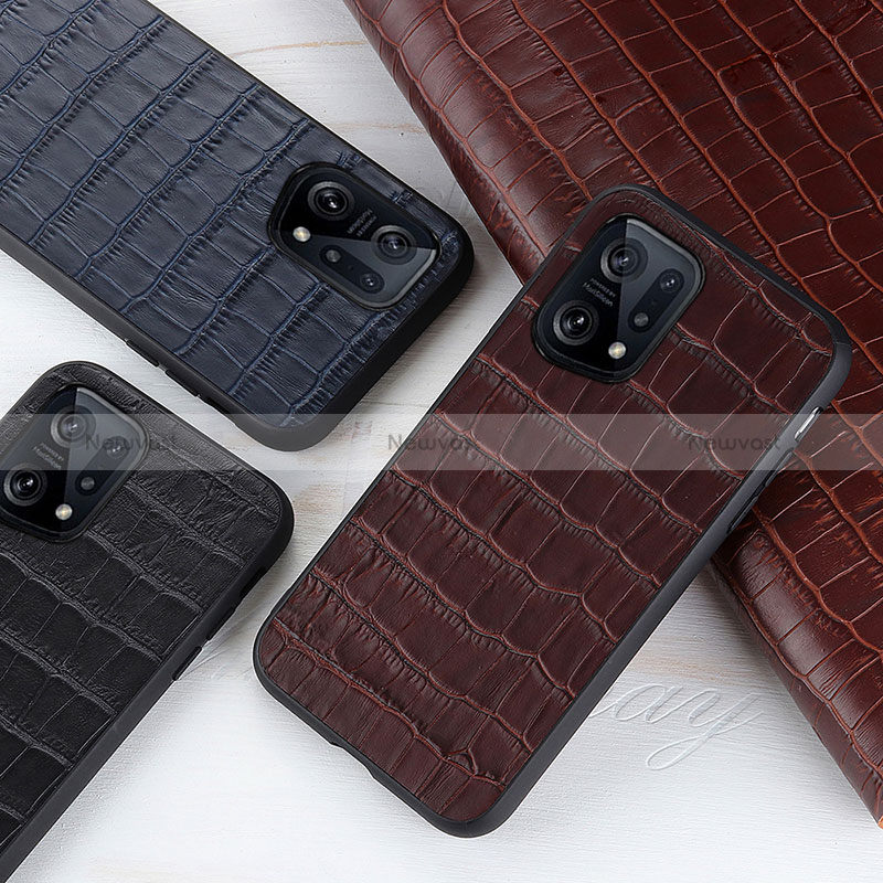 Soft Luxury Leather Snap On Case Cover B04H for Oppo Find X5 5G