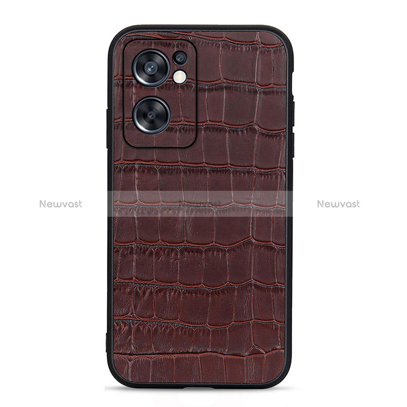Soft Luxury Leather Snap On Case Cover B04H for Oppo Reno7 SE 5G