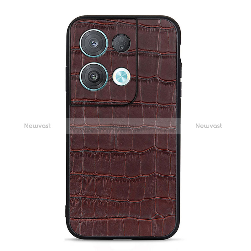 Soft Luxury Leather Snap On Case Cover B04H for Oppo Reno8 5G