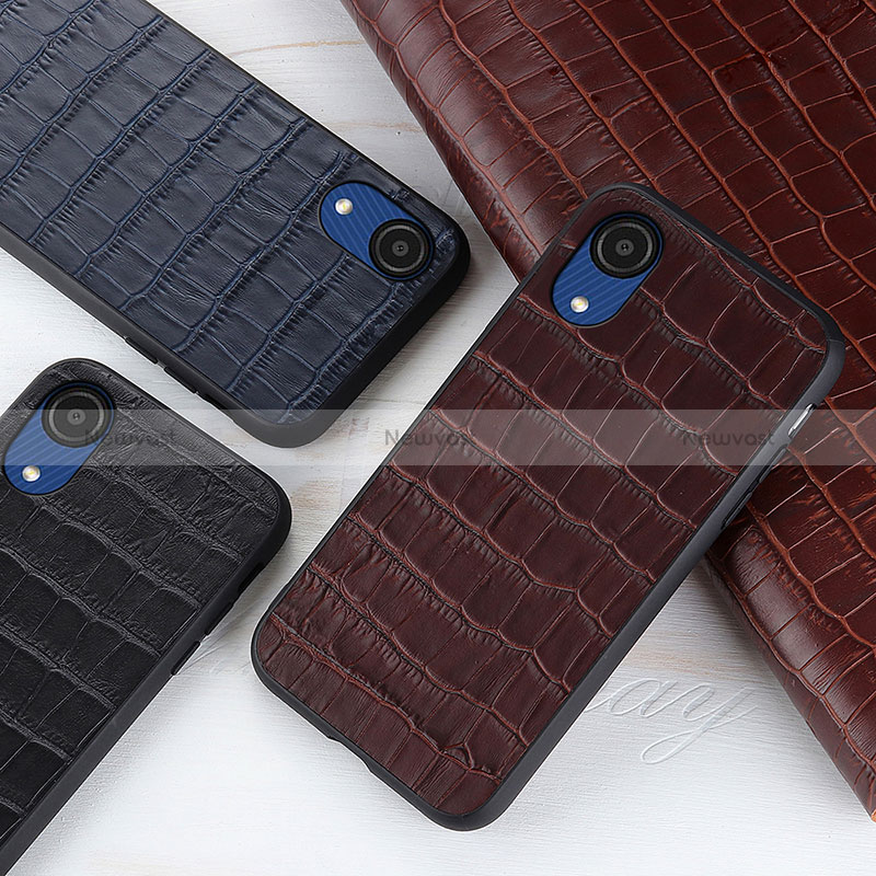 Soft Luxury Leather Snap On Case Cover B04H for Samsung Galaxy A03 Core