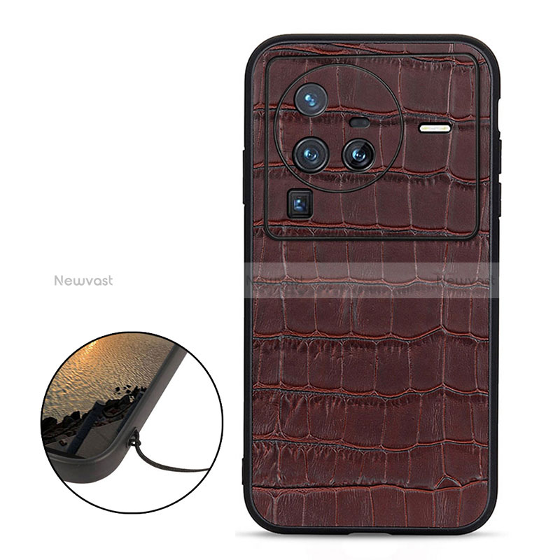 Soft Luxury Leather Snap On Case Cover B04H for Vivo X80 Pro 5G