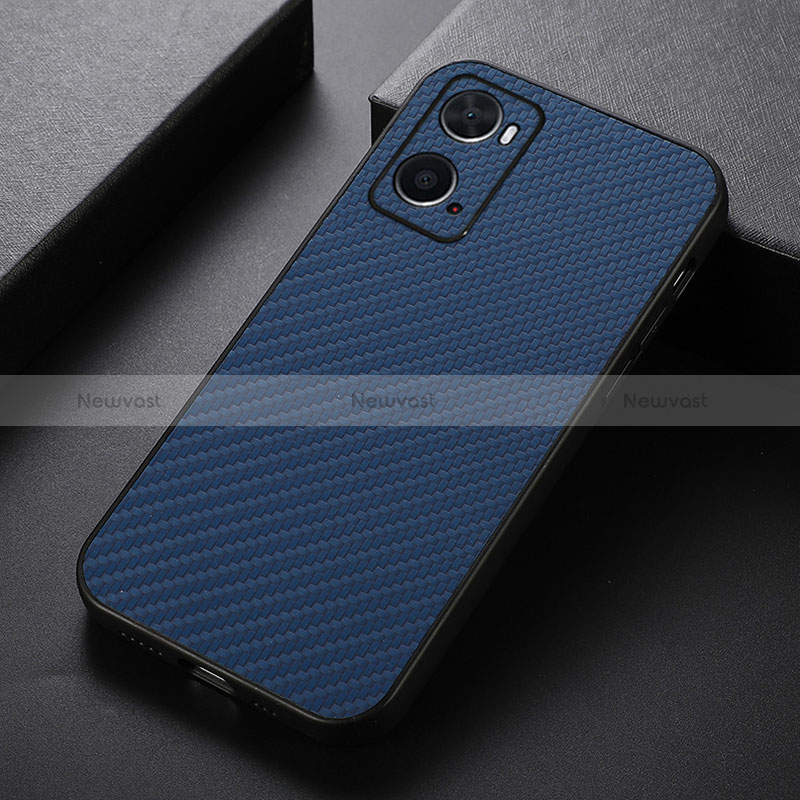 Soft Luxury Leather Snap On Case Cover B05H for Oppo A76 Blue