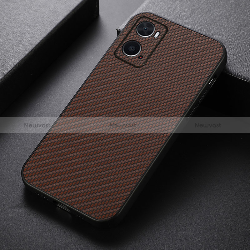 Soft Luxury Leather Snap On Case Cover B05H for Oppo A76 Brown
