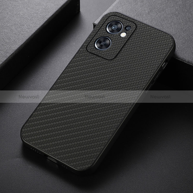 Soft Luxury Leather Snap On Case Cover B05H for Oppo Reno7 SE 5G Black