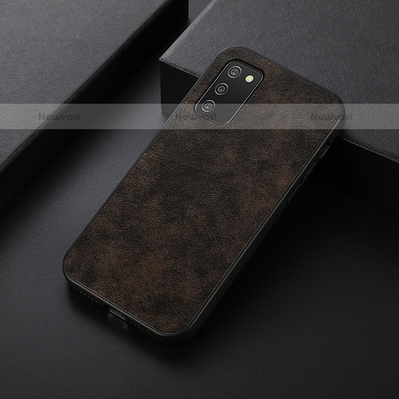 Soft Luxury Leather Snap On Case Cover B05H for Samsung Galaxy A02s Brown