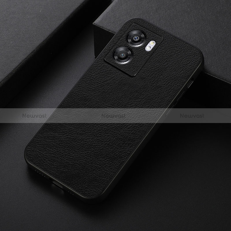 Soft Luxury Leather Snap On Case Cover B06H for Oppo A56S 5G Black