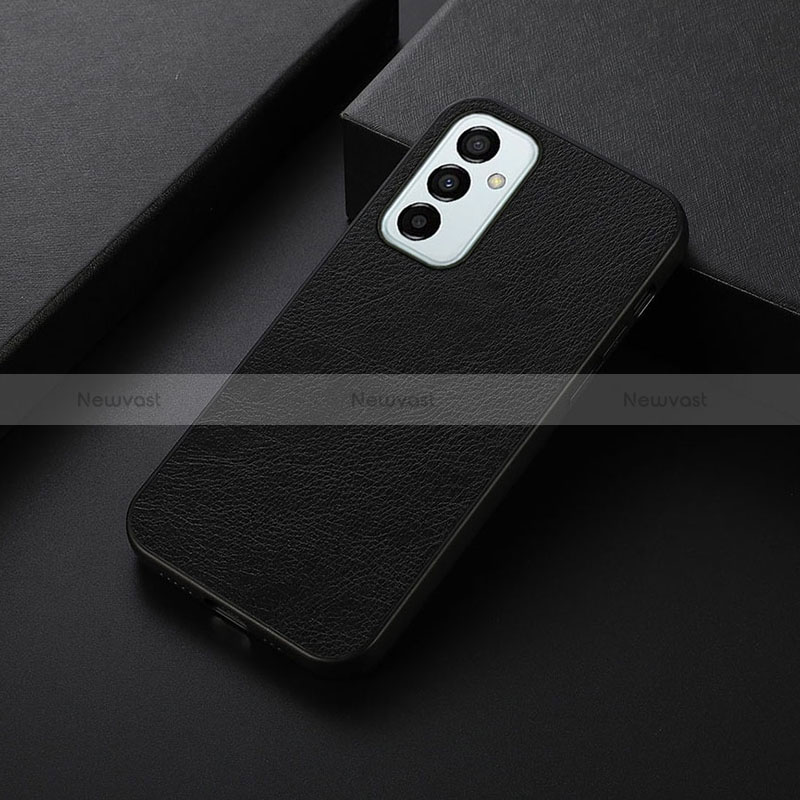 Soft Luxury Leather Snap On Case Cover B06H for Samsung Galaxy M23 5G Black