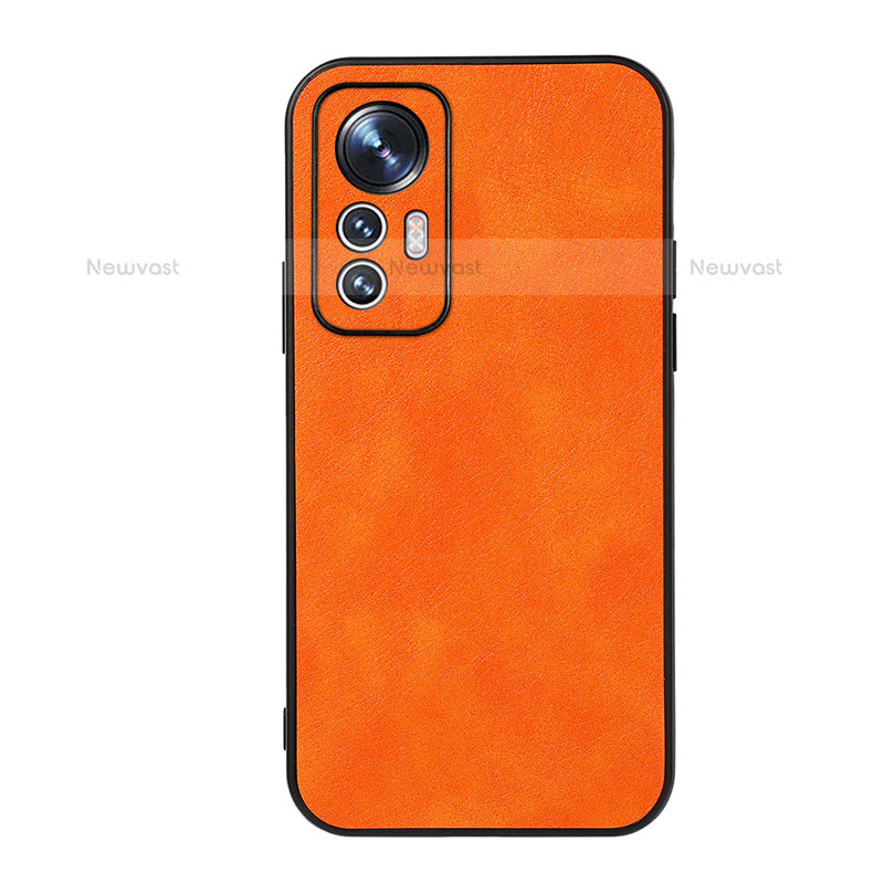 Soft Luxury Leather Snap On Case Cover B06H for Xiaomi Mi 12 Pro 5G Orange