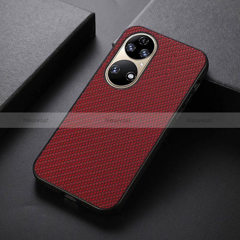 Soft Luxury Leather Snap On Case Cover B07H for Huawei P50 Pro
