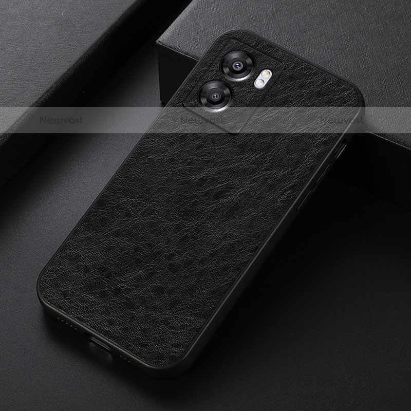 Soft Luxury Leather Snap On Case Cover B07H for OnePlus Nord N300 5G Black